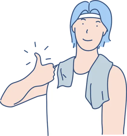 Boy Showing Thumbs Up  Illustration