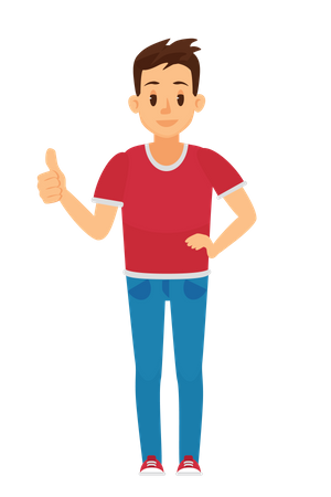 Boy showing thumbs up  Illustration