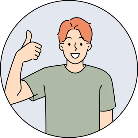 Boy showing thumbs up  Illustration