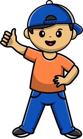 Boy showing Thumbs Up  Illustration