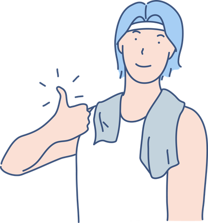 Boy Showing Thumbs Up  일러스트레이션