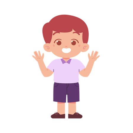 Boy Showing Two Hands  Illustration