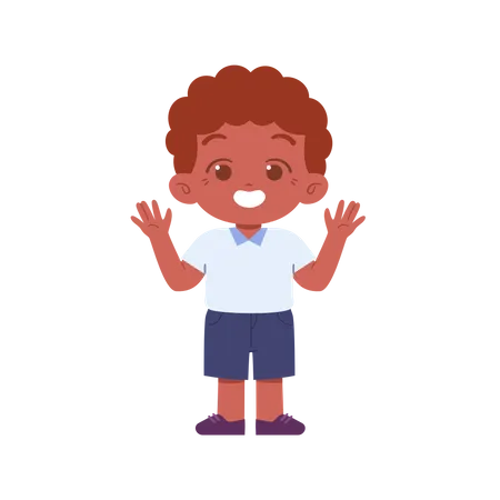 Boy Showing Two Hands  Illustration