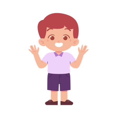 Boy Showing Two Hands  Illustration