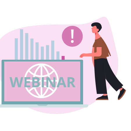 Boy showing webinar  Illustration