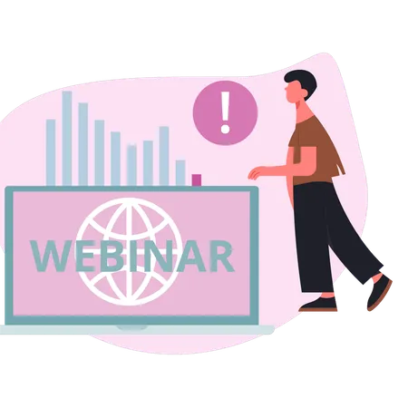 Boy showing webinar  Illustration