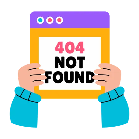 Boy showing website error  Illustration