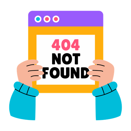 Boy showing website error  Illustration