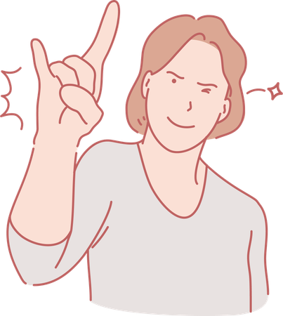 Boy Showing Yo Sign  Illustration