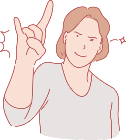 Boy Showing Yo Sign  Illustration