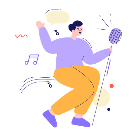 Boy singing  Illustration