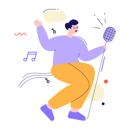 Boy singing  Illustration