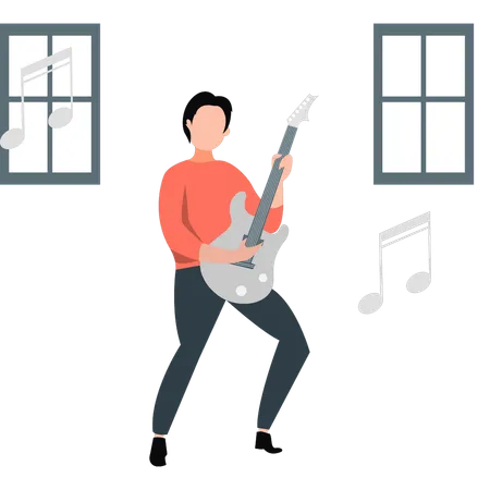 Boy singing song in concert  Illustration