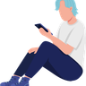 illustration sitting man
