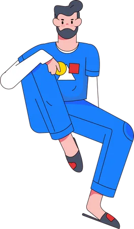 Boy sitting  Illustration