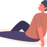 illustration boy sitting on floor