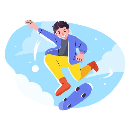 Boy skateboarding Illustration