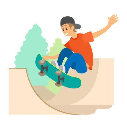 Boy skateboarding  Illustration