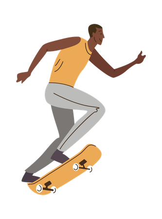 Boy Skateboarding  Illustration