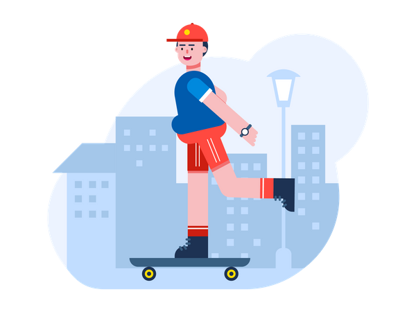 Boy skateboarding  Illustration