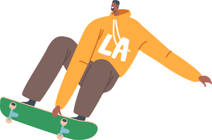 Boy Skateboarding  Illustration