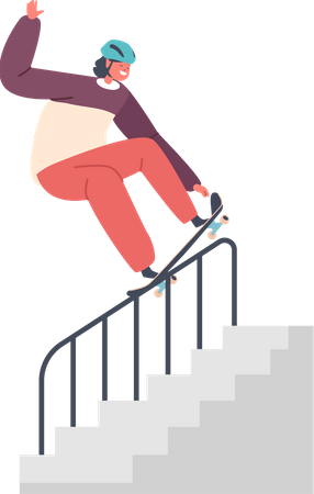 Boy skateboarding  Illustration