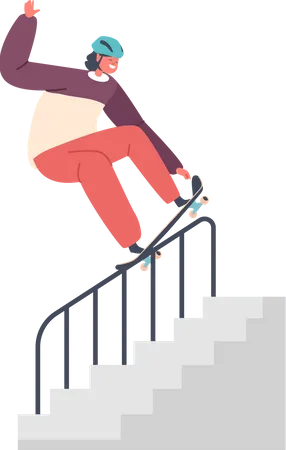 Boy skateboarding  Illustration