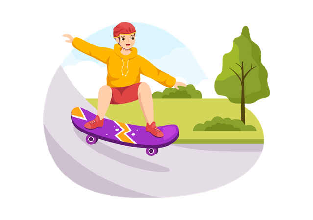 Boy skateboarding  Illustration