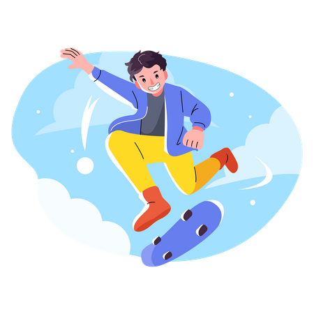 Boy skateboarding  Illustration