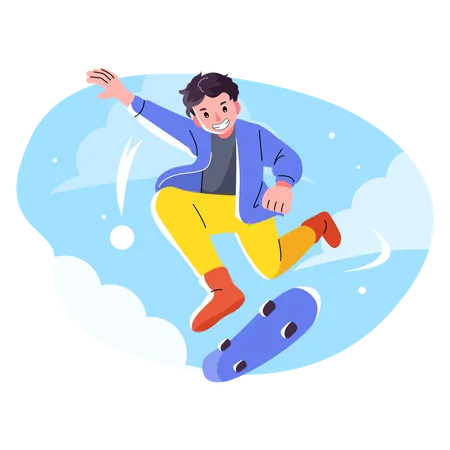 Boy skateboarding  Illustration