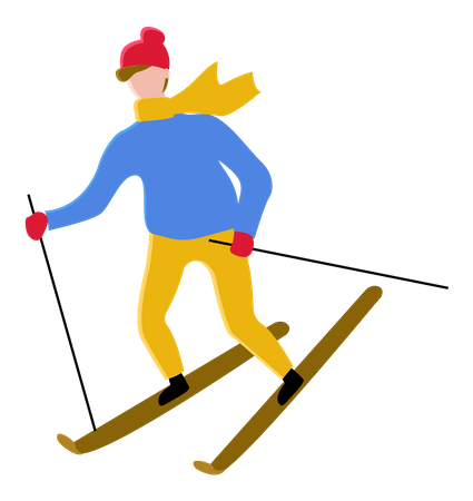 Boy Skiing  イラスト