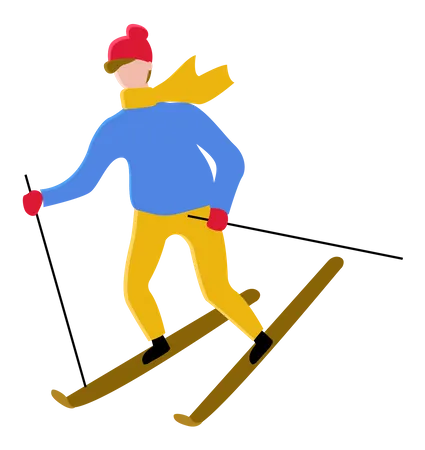 Boy Skiing  イラスト