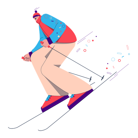 Boy skiing  Illustration