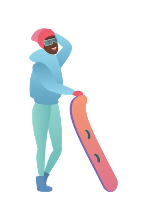 Boy Skiing  Illustration