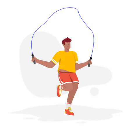 Boy skipping rope  Illustration