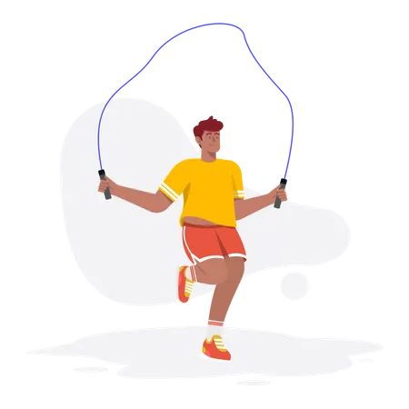 Boy skipping rope  Illustration