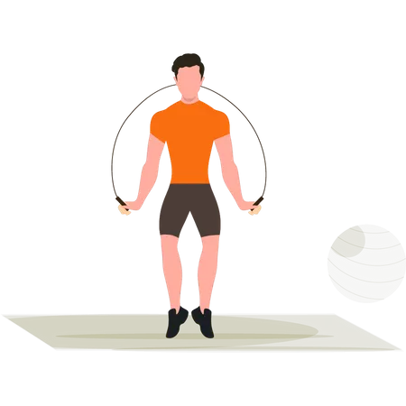 Boy Skipping Rope  Illustration