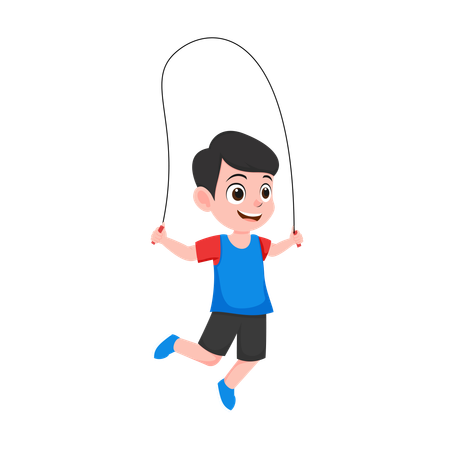 Boy skipping using Jump Rope  Illustration