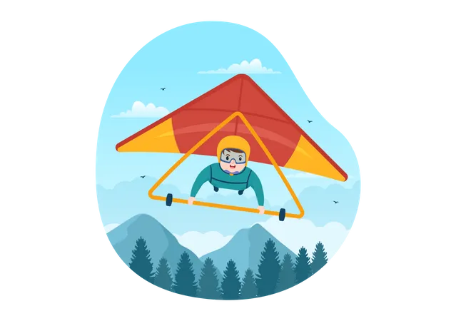 Skydiving Illustration With Skydivers Use Parachute And Sky Jump For Outdoor Activities In Flat Extreme Sport Cartoon Hand Drawn Templates Illustration