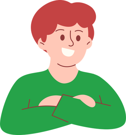 Boy smiling and giving pose  Illustration