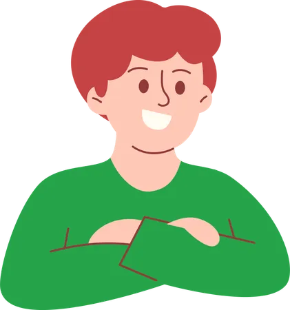 Boy smiling and giving pose  Illustration