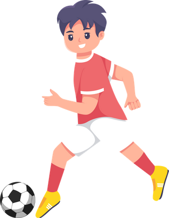 Boy Soccer Player kicking football  Illustration