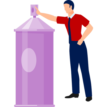Boy spraying water  Illustration