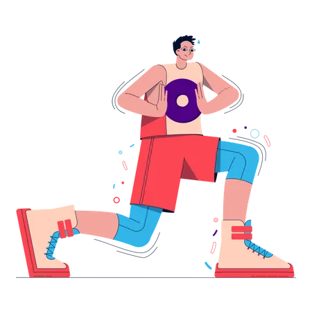 Boy Squatting  Illustration