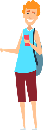 Boy standing Illustration