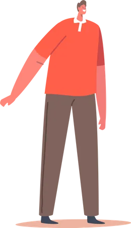 Boy standing and looking forward Illustration