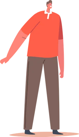 Boy standing and looking forward  Illustration