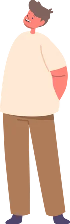 Boy standing and smiling  Illustration