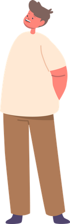 Boy standing and smiling  Illustration