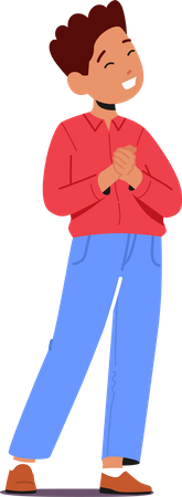 Boy standing and smiling  Illustration